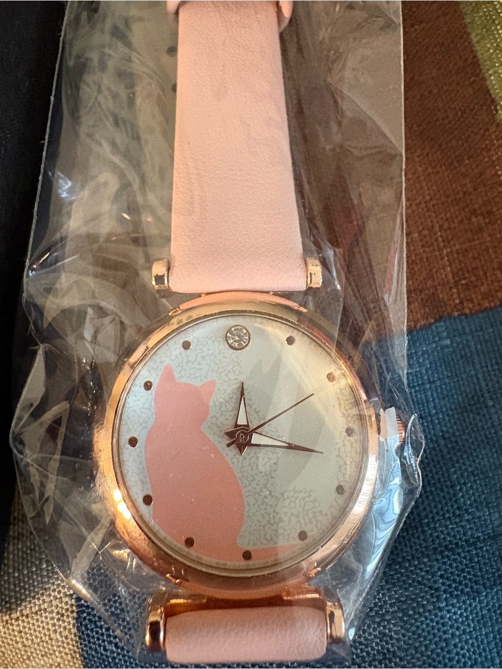 Pink Cat Silhouette Rose Gold Watch